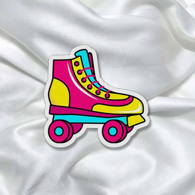 Pretty Colorful Roller Skates Fashion Printed Iron On Patch for T-shirts, Bags, Jeans
