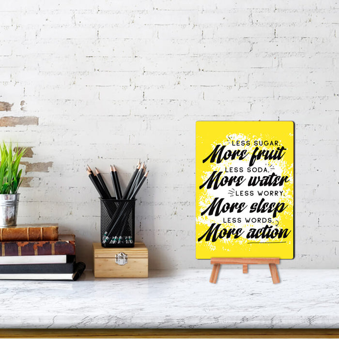 Less Sugar More Fruit. Less Soda More Water Fitness Quote - Wall & Desk Decor Poster With Stand - The Squeaky Store