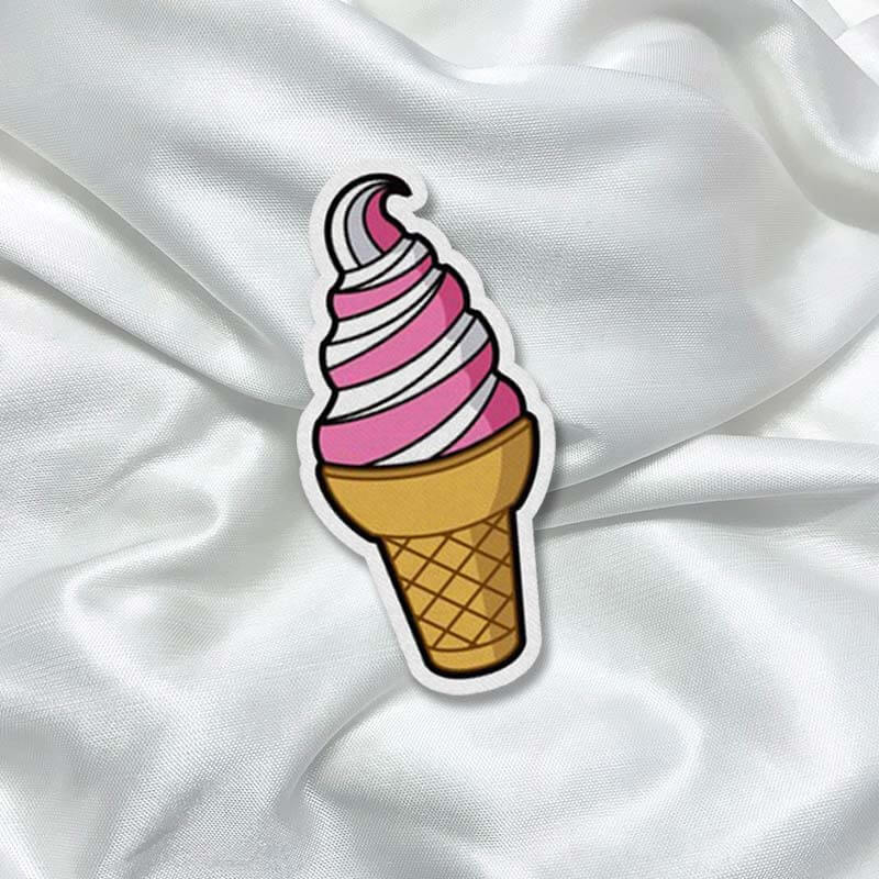 Strawberry Vanilla Ice-cream Cone Fashion Printed Iron On Patch for T-shirts, Bags, Jeans