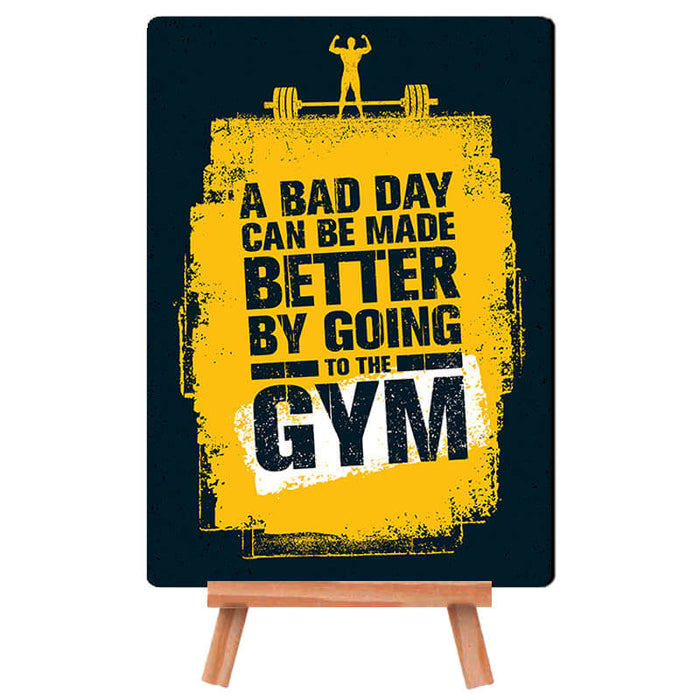 Motivational Gym Quote - Desk Decor Poster with Stand - The Squeaky Store