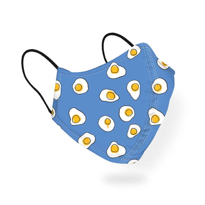 Sunny Side Up Fried Egg Cute Doodle Pattern Designer Printed Face Mask-thesqueakystore.myshopify.com