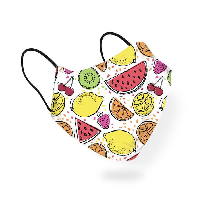 Summer Tropical Fruits Art Doodle Pattern Designer Printed Face Mask-thesqueakystore.myshopify.com