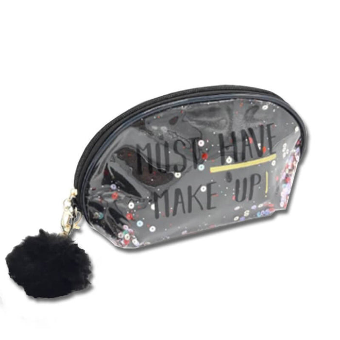 Unique Black Shining Makeup Pouch - The Squeaky Store