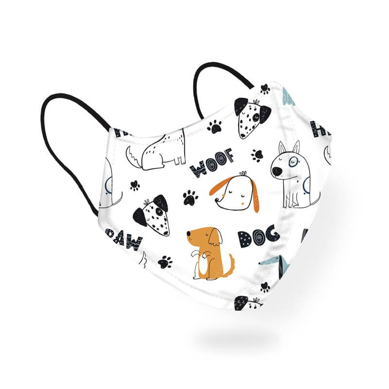 Cute Dogs Doodle Scandinavian Style Art Pattern Designer Printed Face Mask-thesqueakystore.myshopify.com