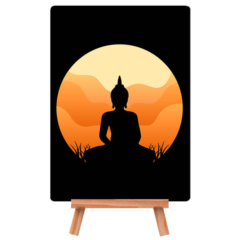 Peaceful Buddha Silhouette - Desk Decor Poster with Stand - The Squeaky Store