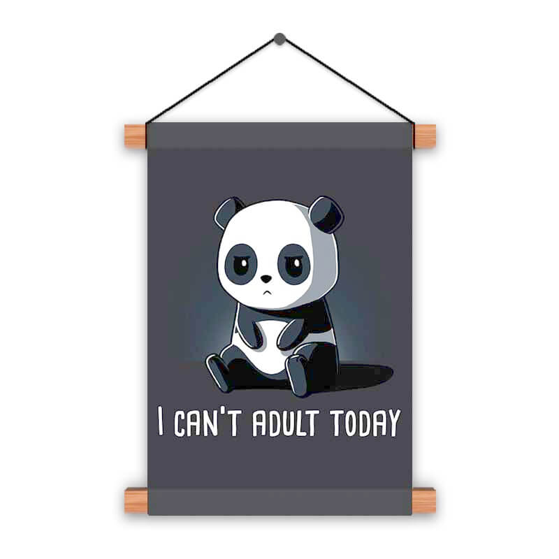 I Cant Adult Today Cute Funny Panda Quote Animal Lover Poster Printed Wall Hanging - The Squeaky Store