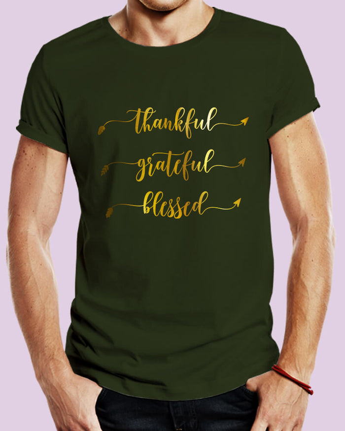 Thankful Grateful Blessed Quote Unisex Tshirt - The Squeaky Store