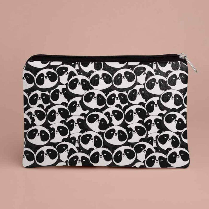 Happy Fluffy Panda Overload Pattern Designer Printed Multipurpose Pouch