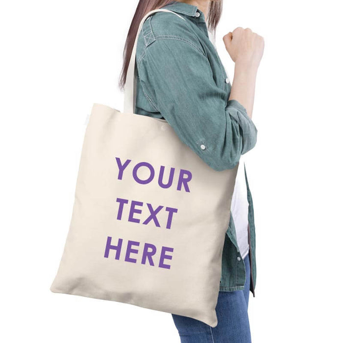 Customized Tote Bag - Purple Print Quote-thesqueakystore.myshopify.com