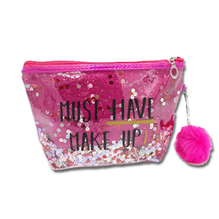 Glitter & Sequin Makeup Bag - Hot Pink - The Squeaky Store