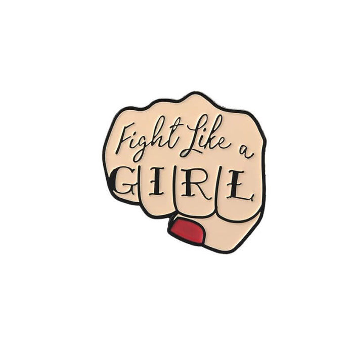 Fight like a Girl Enamel Pin - The Squeaky Store
