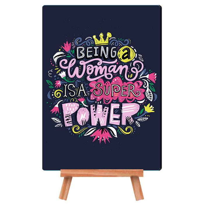 Being A Woman Feminist Quote - Desk Decor Poster with Stand - The Squeaky Store