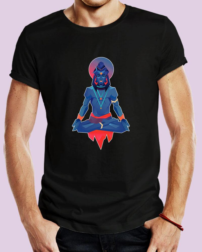 Cool Shiva Meditating Artwork Unisex Tshirt - The Squeaky Store