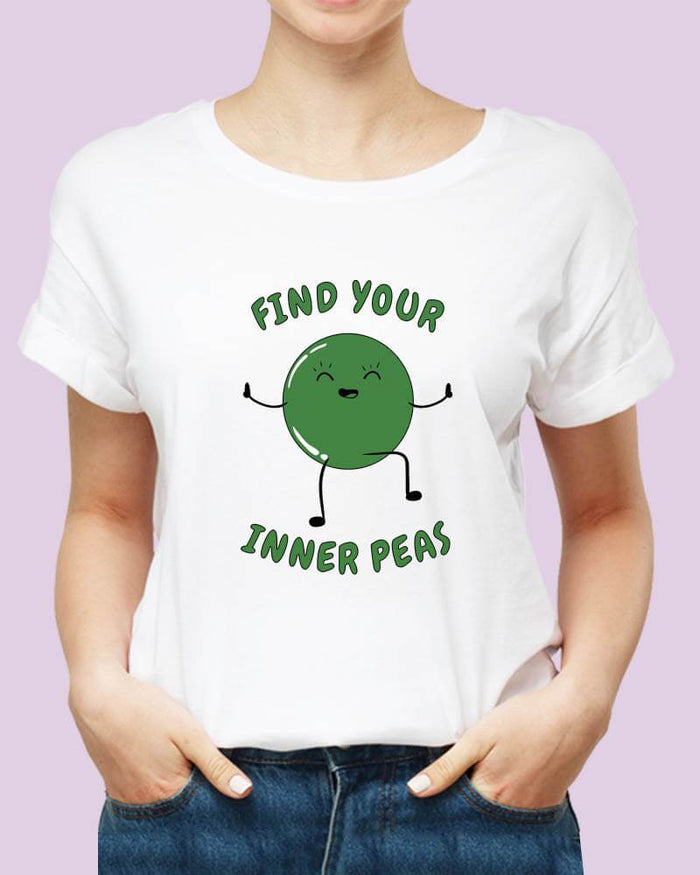 Find Your Inner Peas Cute Funny Quote Unisex Tshirt - The Squeaky Store
