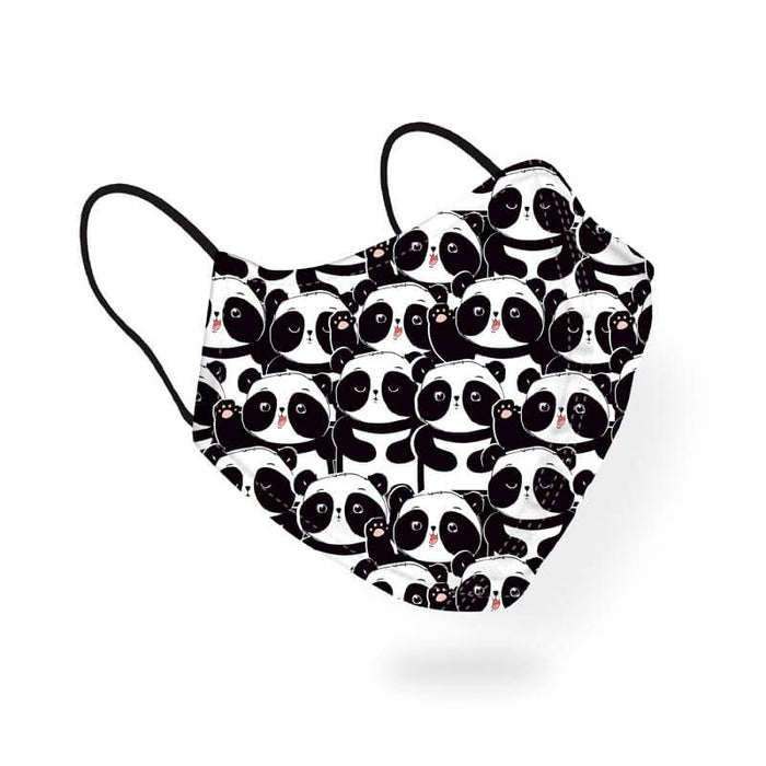 Cute Happy and Sleepy Panda Pattern Designer Printed Face Mask-thesqueakystore.myshopify.com