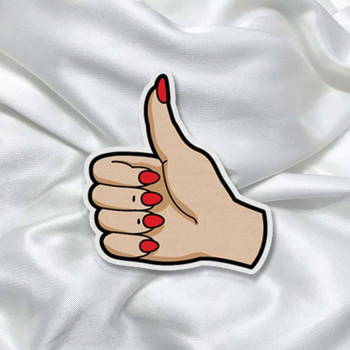 Thumbs Up Hand Doodle Fashion Printed Iron On Patch for T-shirts, Bags, Jeans - The Squeaky Store