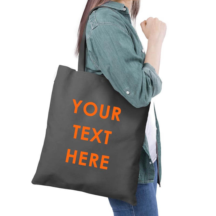 Customized Tote Bag - Orange Print Quote-thesqueakystore.myshopify.com