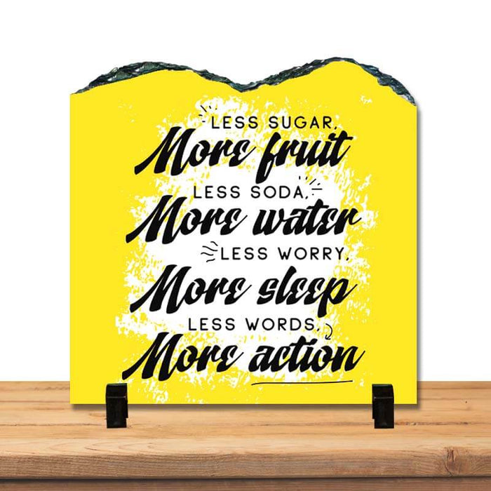 Good Habits Positive Inspirational Motivational Quote Home Décor Stone Print with Stand. - The Squeaky Store