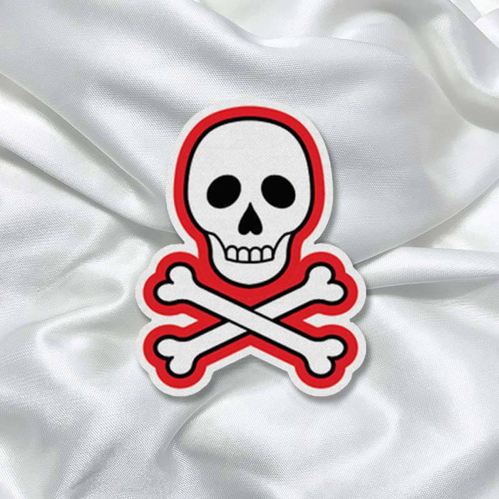 Danger Skeleton Bones Doodle Girly Fashion Printed Iron On Patch for T-shirts, Bags, Jeans - The Squeaky Store