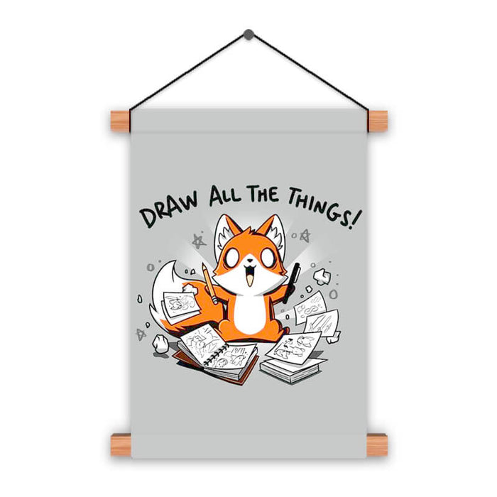 Cute Funny Drawing Artsy Fox Animal Lover Poster Printed Wall Hanging - The Squeaky Store