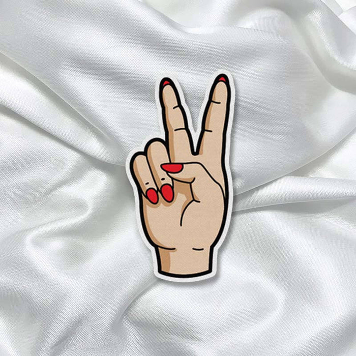 Peace Sign Pretty Hand Doodle Girly Fashion Printed Iron On Patch for T-shirts, Bags, Jeans - The Squeaky Store