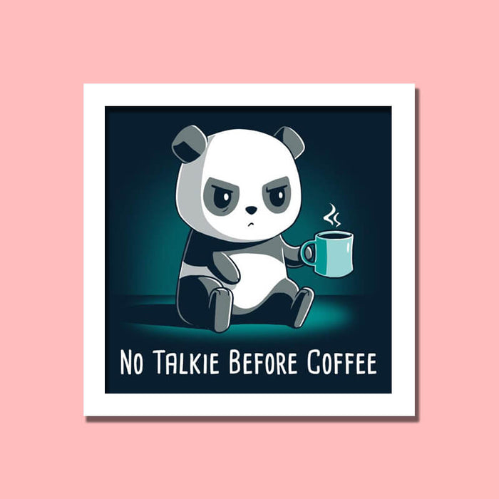 No Talkie Before Coffee Cute Panda Animal Lover Quote Wall Art Frame - The Squeaky Store