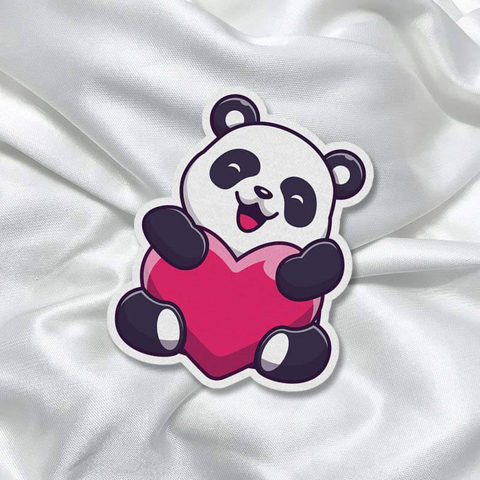 Cute Panda Heart Animal Fashion Printed Iron On Patch for T-shirts, Bags, Jeans - The Squeaky Store