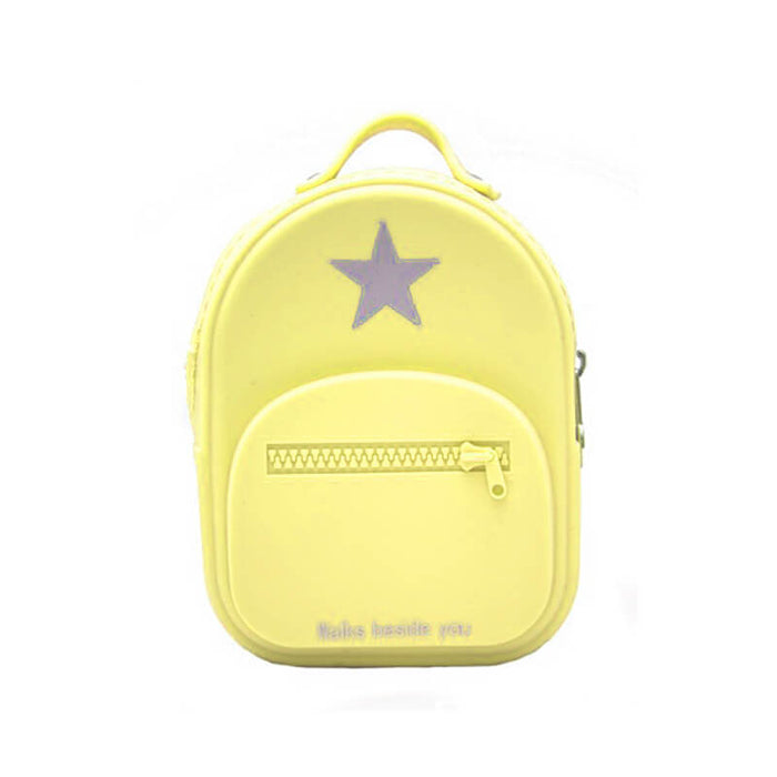 Mini Backpack Shape Silicone Coin Purse - Yellow - The Squeaky Store