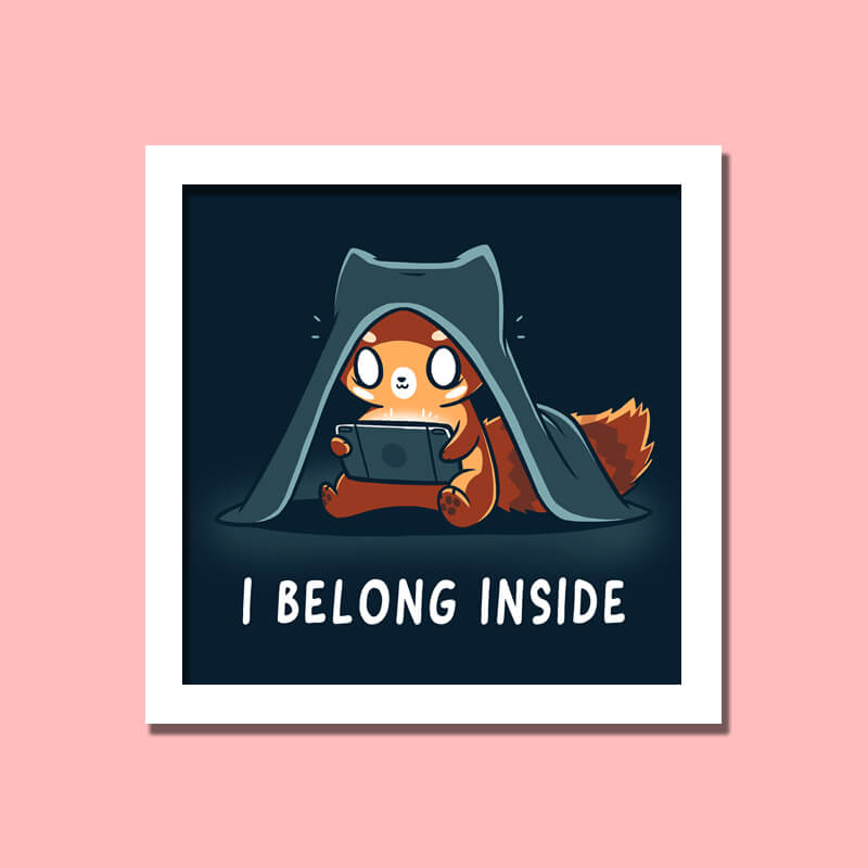 I Belong Inside Cute Cat Kitten Animal Lover Quote Wall Art Frame-thesqueakystore.myshopify.com