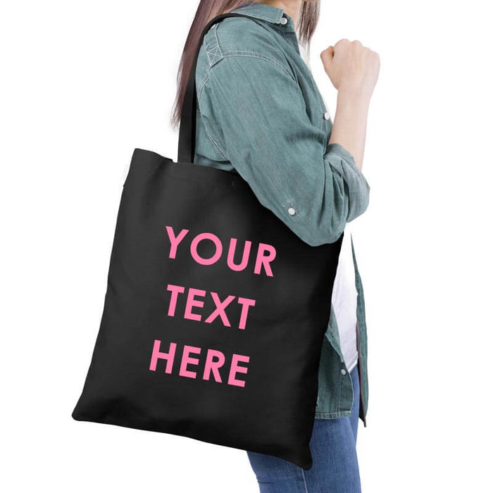 Customized Tote Bag - Light Pink Print Quote-thesqueakystore.myshopify.com