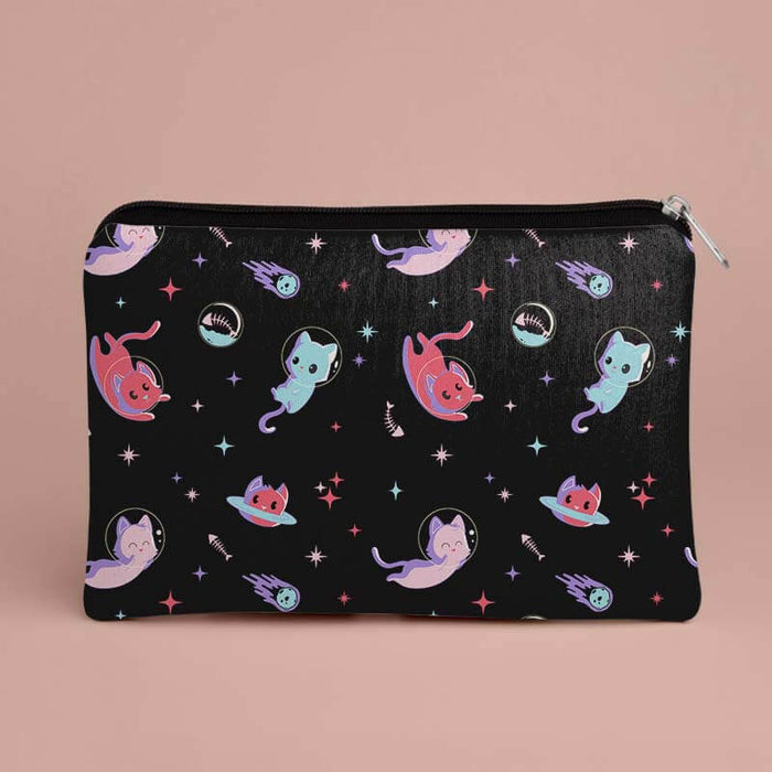 Cats In Space Cat Universe Pattern Designer Printed Multipurpose Pouch