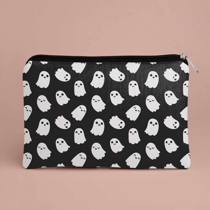 Cute Happy Mini Baby Ghost Halloween Pattern Designer Printed Multipurpose Pouch