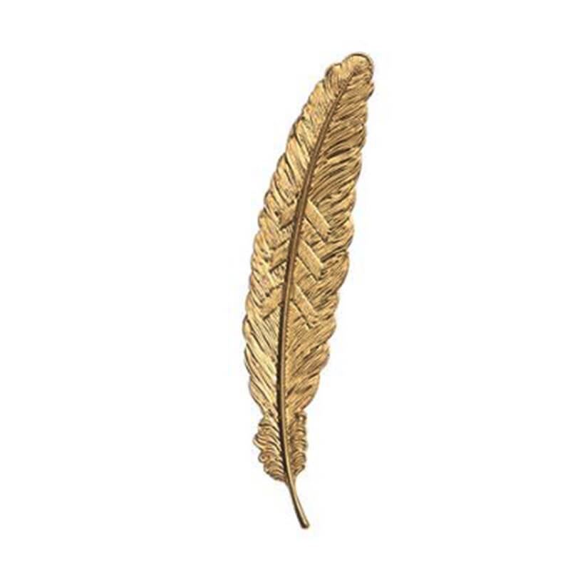 Vintage Feather Metal Bookmark - Gold - The Squeaky Store