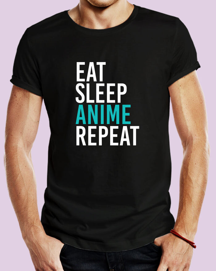 Eat Sleep Anime Repeat Funny Quote Unisex Tshirt - The Squeaky Store