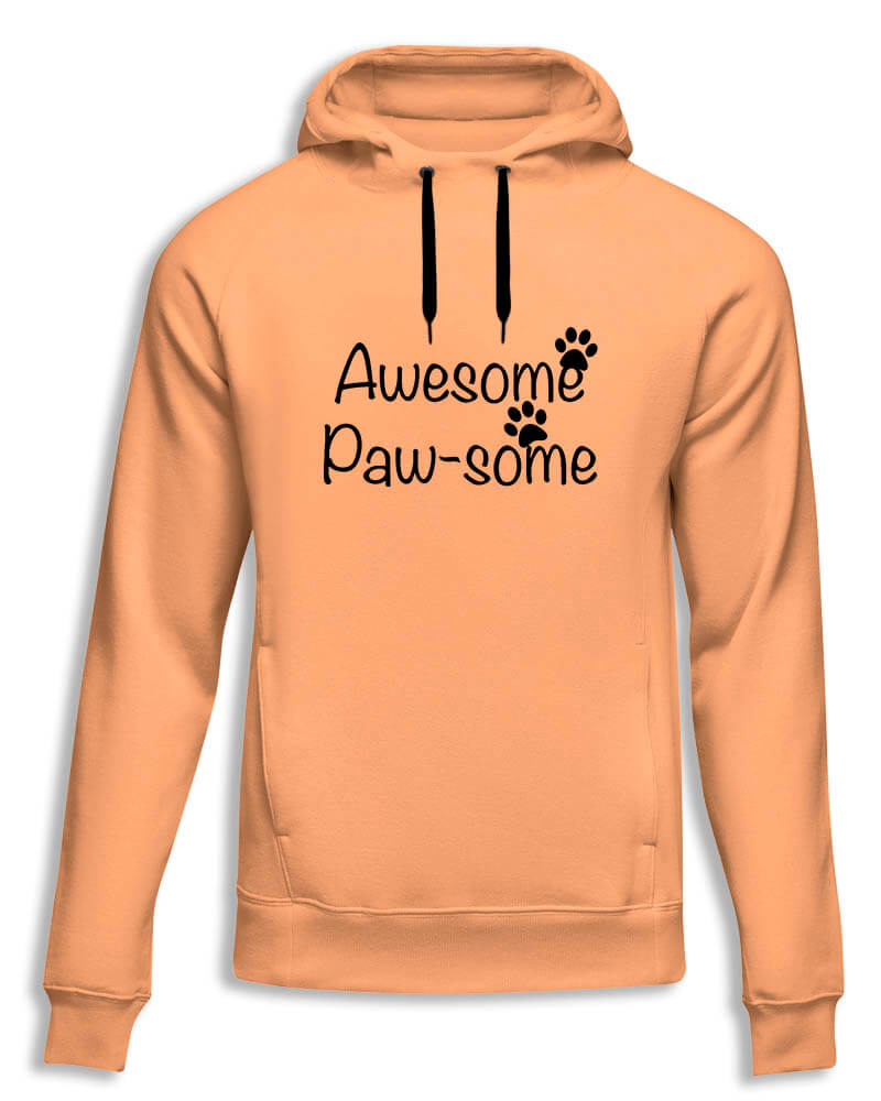 Awesome Pawsome Cute Funny Animal Paw Quote Designer Printed Unisex Hoodie - The Squeaky Store