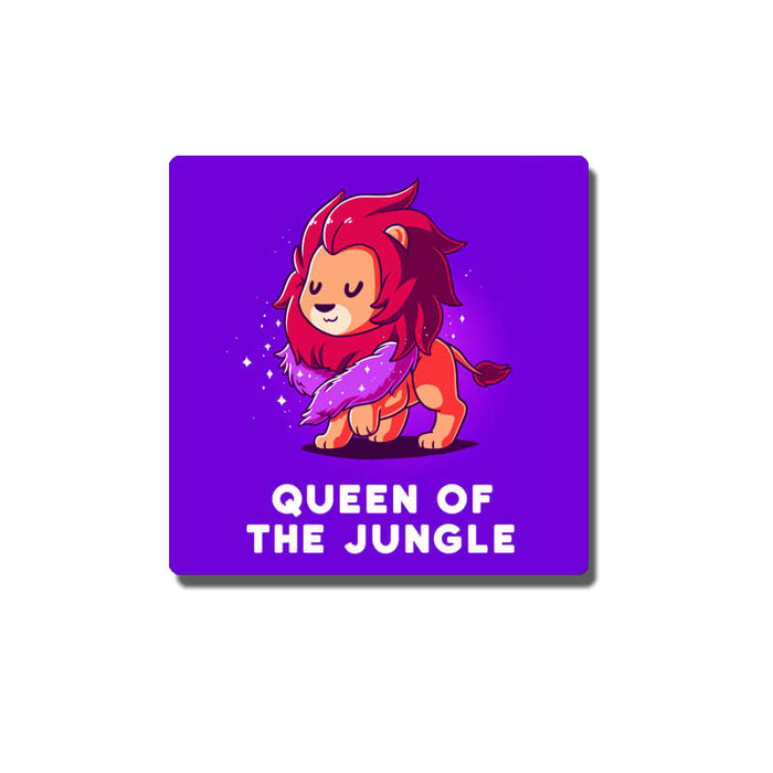 Queen of Jungle Funny Cute Lion Badge - The Squeaky Store