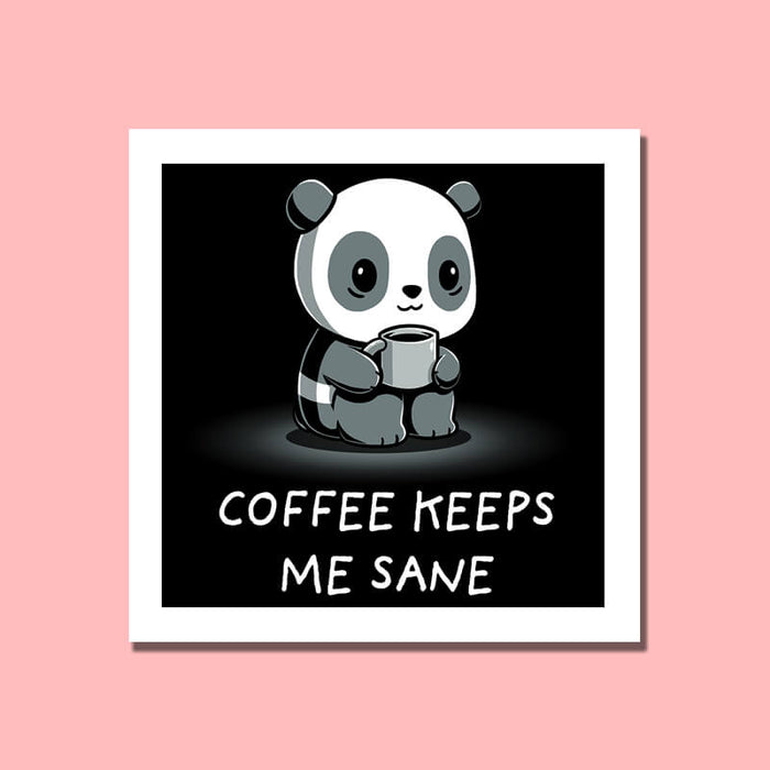 Coffee Keeps Me Sane Cute Panda Animal Lover Love Quote Wall Art Frame - The Squeaky Store
