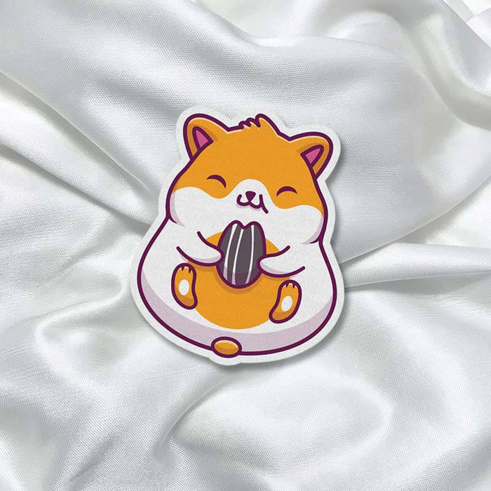 Cute Pet Hamster Eating Animal Fashion Printed Iron On Patch for T-shirts, Bags, Jeans - The Squeaky Store