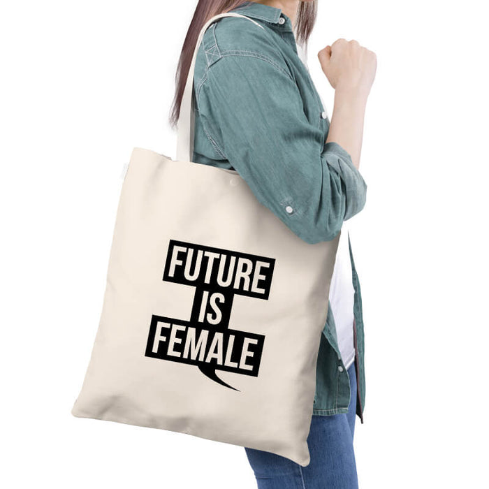 Future Is Female Feminist Quote Slogan Multipurpose Printed Canvas Tote Bag-thesqueakystore.myshopify.com