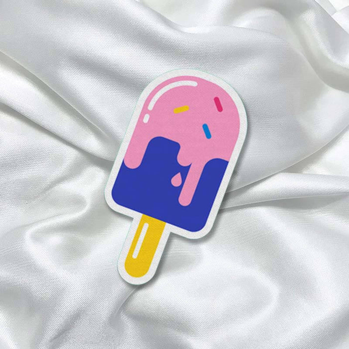 Ice-cream Candy Stick Pink Blue Fashion Printed Iron On Patch for T-shirts, Bags, Jeans - The Squeaky Store