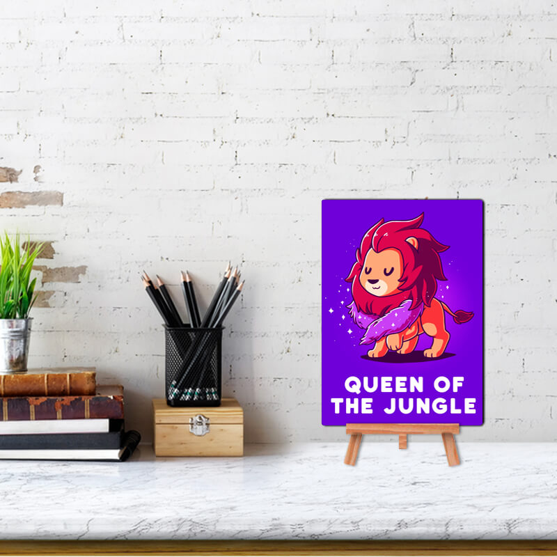 Queen Of The Jungle Cute Lioness Quote - Wall & Desk Decor Poster With Stand - The Squeaky Store