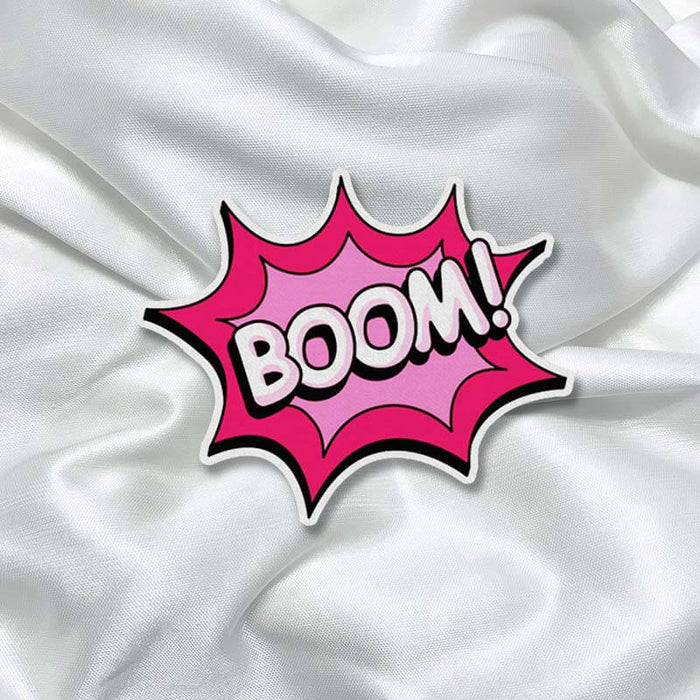 Boom Text Quote Girly Fashion Printed Iron On Patch for T-shirts, Bags, Jeans - The Squeaky Store