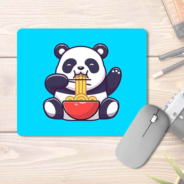 Cute Foodie Panda Having Ramen Noodles | Animal Lover | Printed Mouse Pad