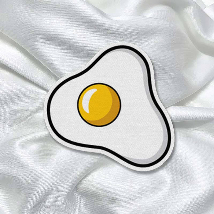Cute Egg Sunny Side Up Omelette Food Girly Fashion Printed Iron On Patch for T-shirts, Bags, Jeans - The Squeaky Store