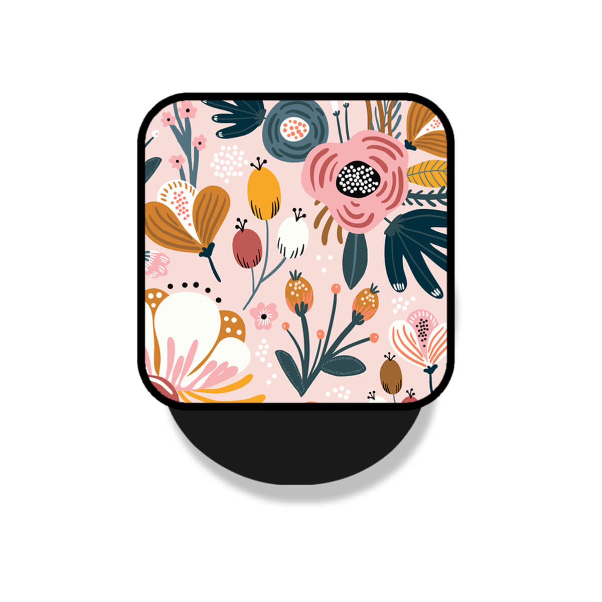 Pastel Pink Scandinavian Flowers Floral Pattern Mobile Phone Grip Holder & Stand | Selfie Holder For Smart Phones