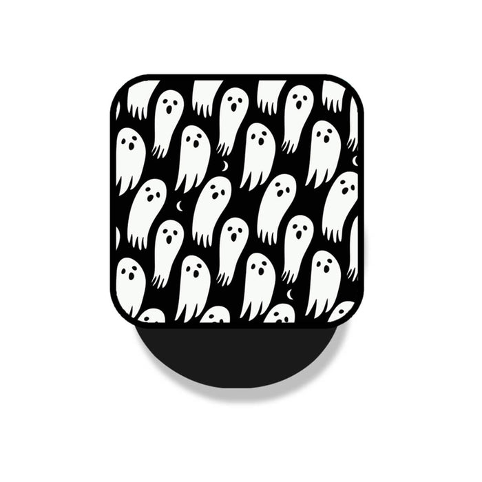 Scary Ghosts Halloween Black & White Pattern Mobile Phone Grip Holder & Stand | Selfie Holder For Smart Phones