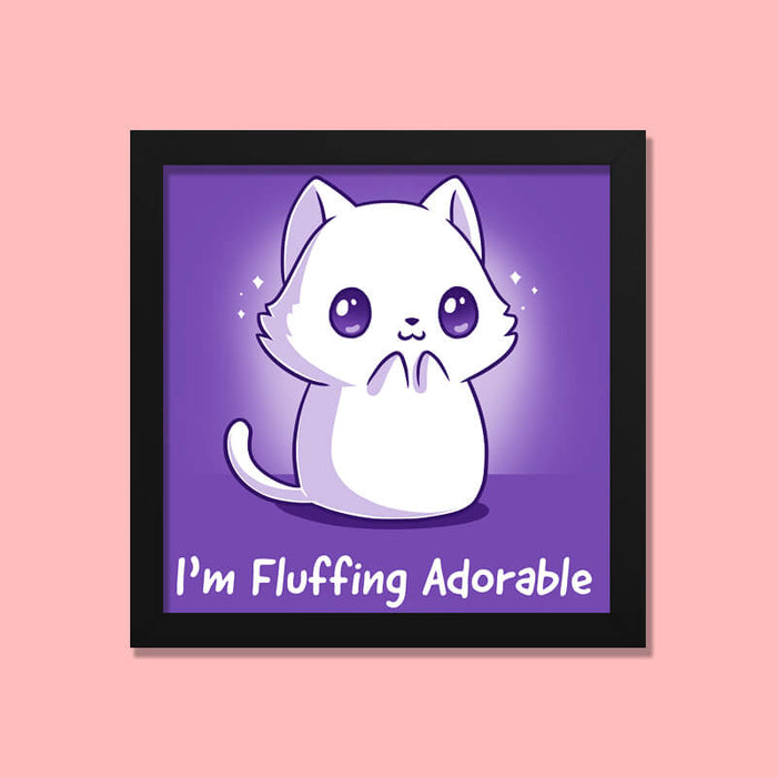 I'm Fluffling Adorable Cute Cat Kitten Animal Lover Quote Wall Art Frame - The Squeaky Store