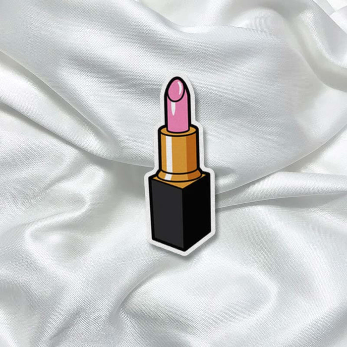 Pink Lipstick Makeup Doodle Girly Fashion Printed Iron On Patch for T-shirts, Bags, Jeans - The Squeaky Store
