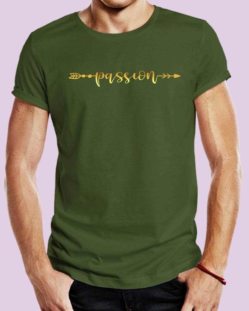Passion Positive Inspirational Quote Metallic Gold Print Unisex Tshirt - The Squeaky Store