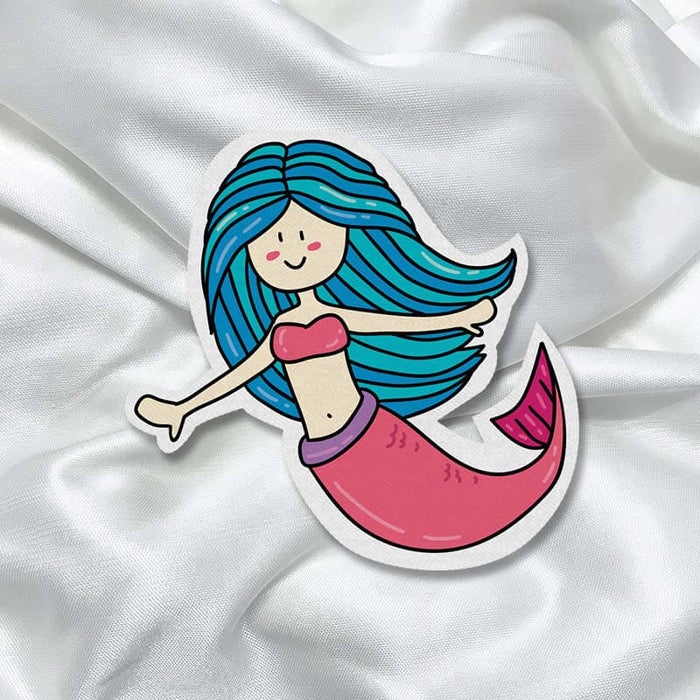 Beautiful Aqua Mermaid Sea Fashion Printed Iron On Patch for T-shirts, Bags, Jeans-thesqueakystore.myshopify.com